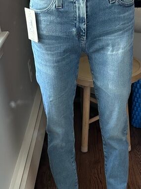 AG Adriano Goldschmied Light Blue - Mari Crop| High-rise slim straight